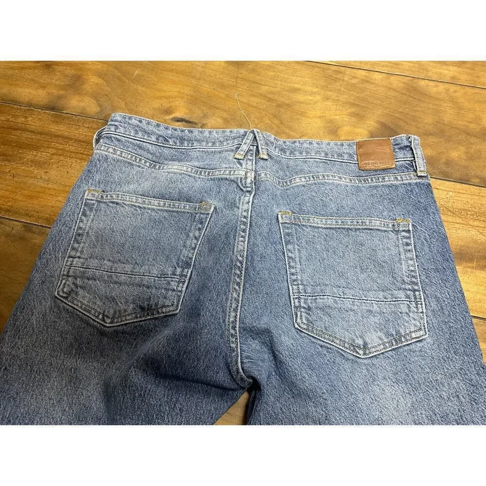 We The Free People Jeans Womens 29 Straight Distressed Boho Hippie Raw Hem